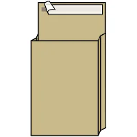 Конверт В4 KurtStrip (250х353х40 мм) пакет, с расширением, коричневый