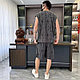 Костюм ORGIN двойка майка с шортами OR-54 серо-синий. 3XL - фото 4 - id-p125807932
