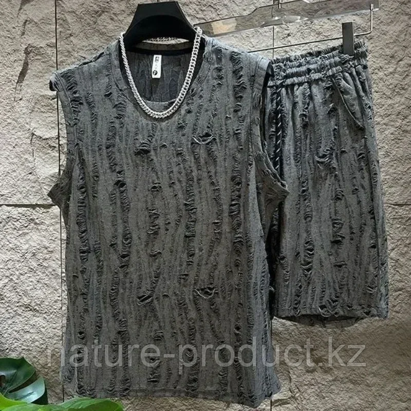 Костюм ORGIN двойка майка с шортами OR-54 серо-синий. 3XL - фото 1 - id-p125807932