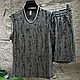 Костюм ORGIN двойка майка с шортами OR-54 серо-синий. 3XL - фото 1 - id-p125807932