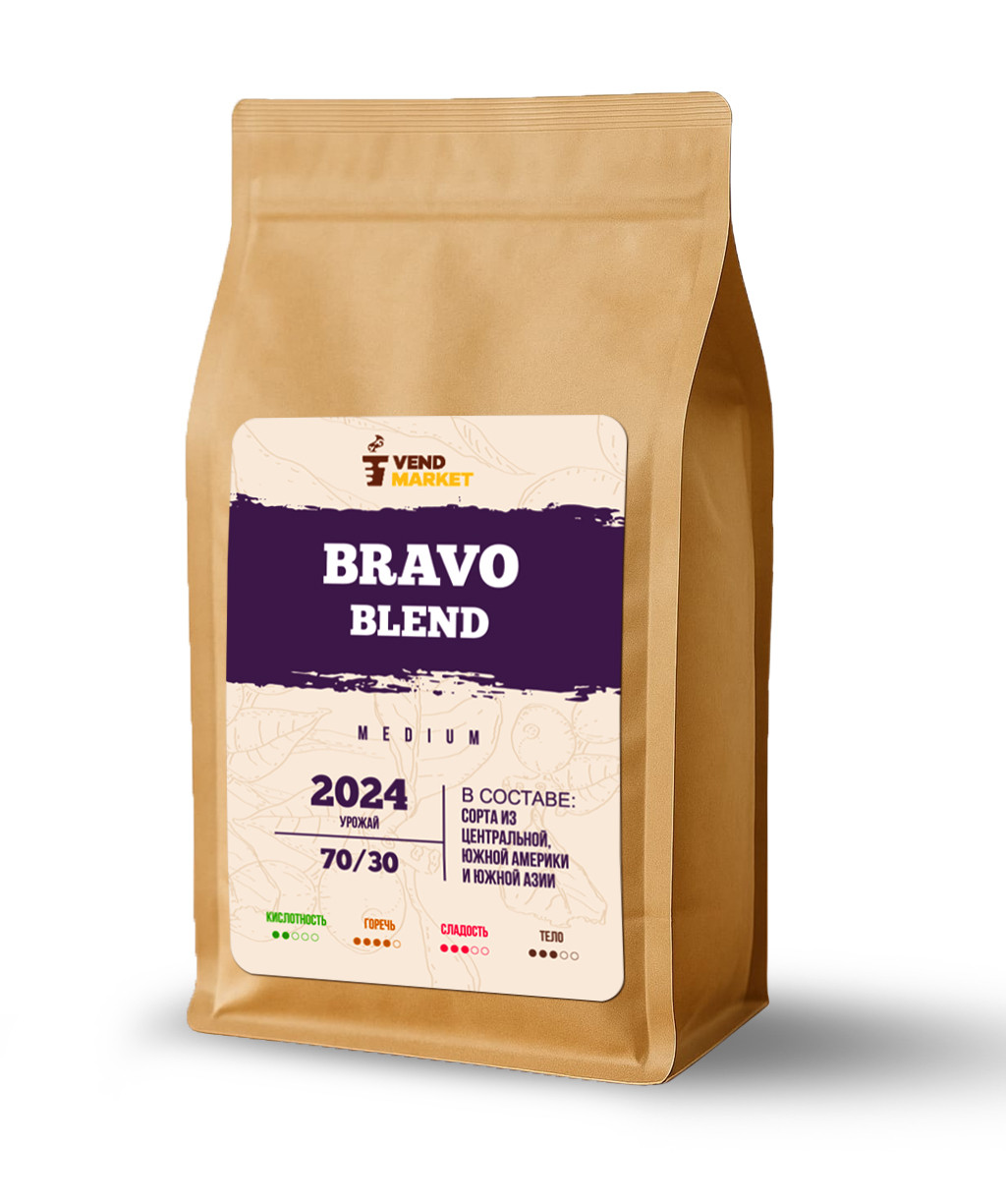 Кофе в зернах BRAVO Blend (1000гр) (70% Арабика/30 Робуста), фото 1