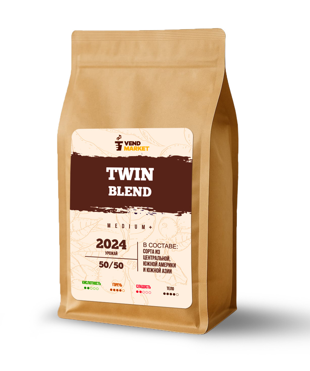 Кофе в зернах TWIN Blend (1000гр) (50% Арабика/50% Робуста), фото 1