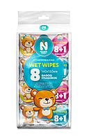 Влажные салфетки Супер мини Natural Fresh, 8+1 шт, Pink/Blue