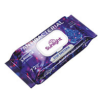 Влажные салфетки Sunlight Antibacterial, Violet/Blue, 72 шт