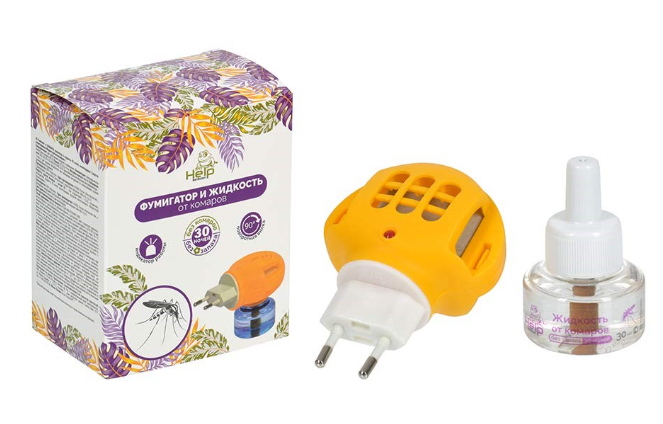 Фумигатор + жидкость для фумигаторов от комаров 30 ночей Help, фото 1