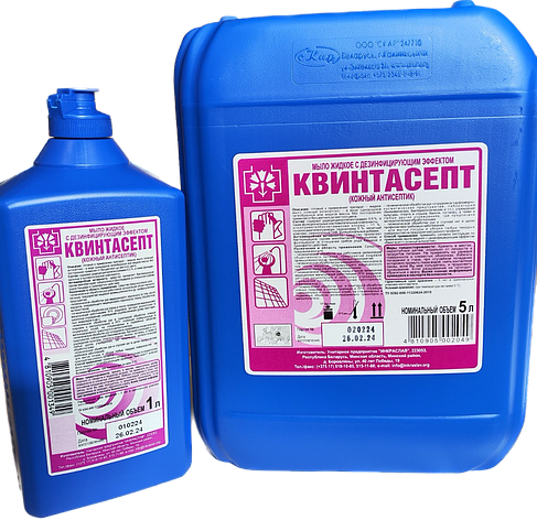 Мыло жидкое с дезинфицирующим эффектом для антисептики рук Квинтасепт, фото 1