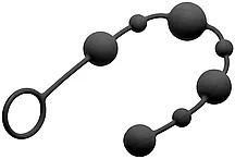 Анальные шарики Linger Graduated Anal Beads GreyGasms, черный, 35 см