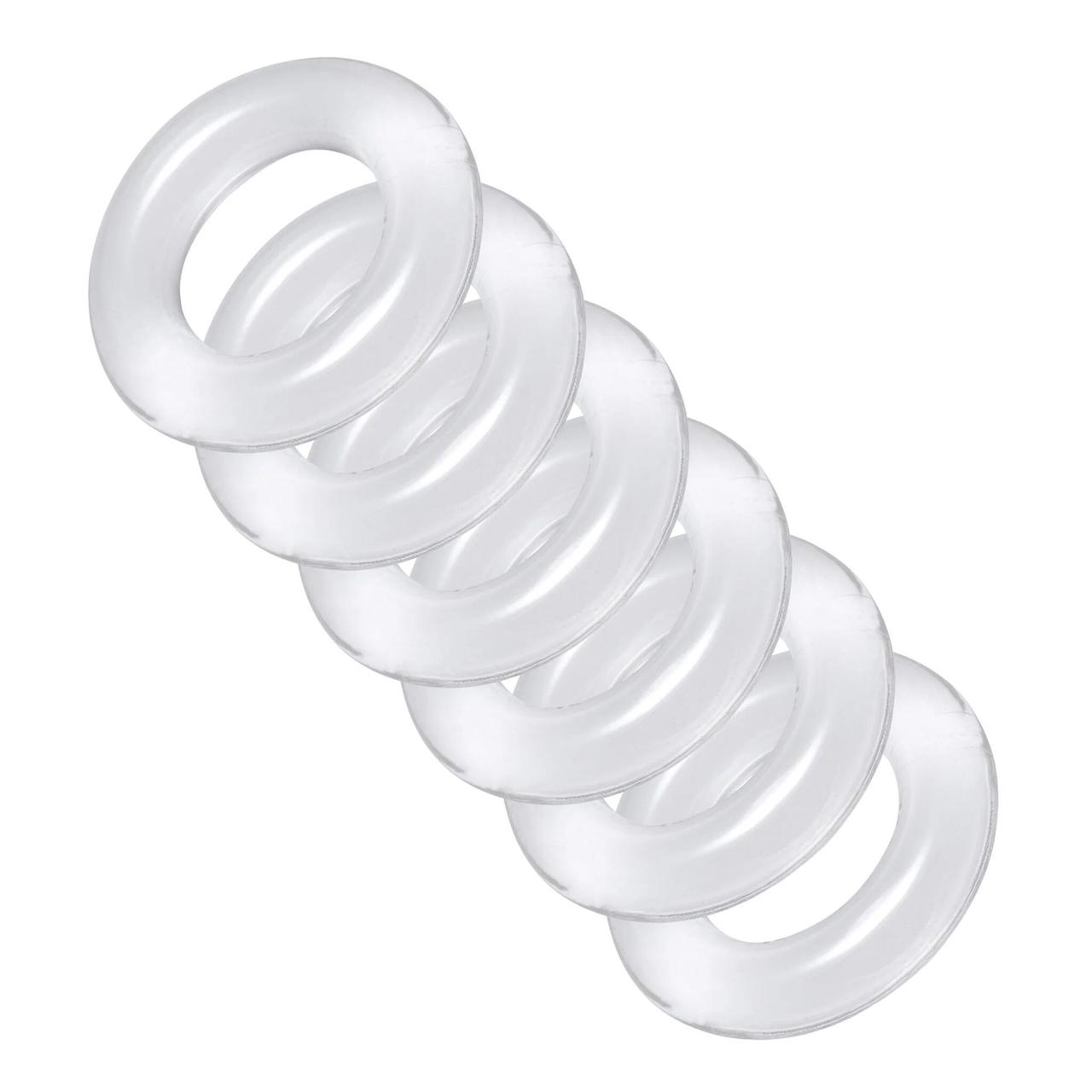 Комплект эрекционных колец для мошонки Master Series Ring Master Custom Ball Stretcher Kit, прозрачные, 6 шт