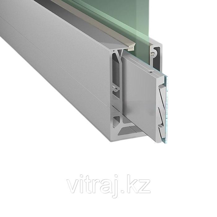 Зажимной профиль DG-2 для стеклянных ограждений 101х60х3000мм., анодированный алюминий | 10мм. | FGD-350/10 AL, фото 1