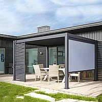 Пергола / беседка биоклиматическая Aquaviva Лайт 3 х 3 х 2.6, 7015 (Антрацит)