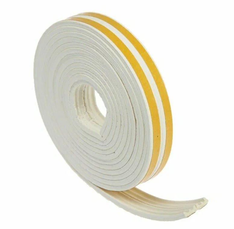 Уплотнитель профиль  Е   9х4мм  цвет белый, фото 1