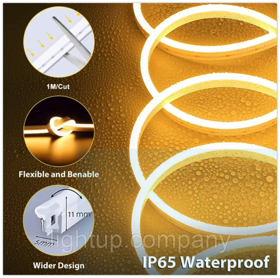 Гибкий неон теплый 3000К SMD2835, 120led/m,12V, 5х12мм, фото 1