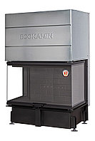 Каминная топка Экокамин ДЕЛЬТА 1000 B (от 80 до 175 м2) три стекла принтинг черный шамот