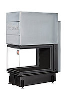 Каминная топка Экокамин ДЕЛЬТА 900 PB (от 55 до 110 м2)  три стекла подовое горение принтинг черный шамот