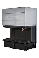 Каминная топка Экокамин ДЕЛЬТА 1200 В (от 105 до 190 м2) три стекла принтинг черный шамот