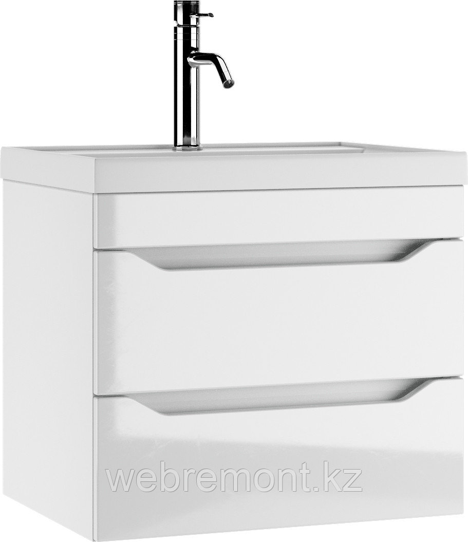 Тумба подвесная под умывальник "Радуга 60" Ева с двумя ящиками В2 Айсберг