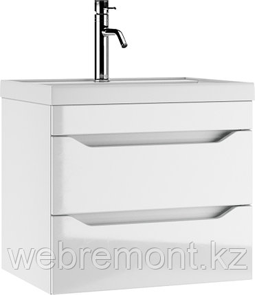 Тумба подвесная под умывальник "Радуга 60" Ева с двумя ящиками В2 Айсберг, фото 1