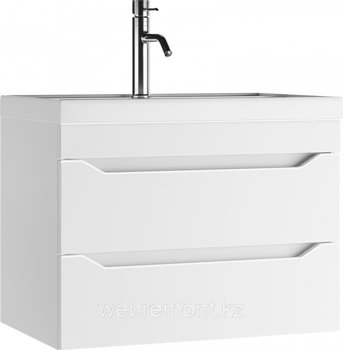 Тумба подвесная под умывальник "Радуга 70"  Ева с двумя ящиками В2 Айсберг