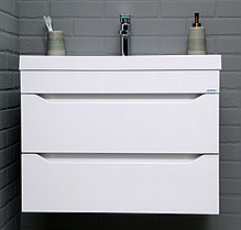 Тумба подвесная под умывальник "Радуга 80" Ева с двумя ящиками В2 Айсберг, фото 4