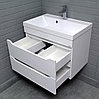Тумба подвесная под умывальник "Радуга 80" Ева с двумя ящиками В2 Айсберг, фото 7