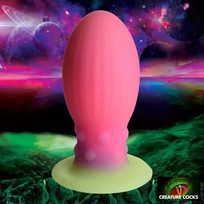 Фантазийный фаллоимтатор яйцо инопланетянина Creature cocks Xeno Egg Glow In The Dark Silicone Egg, L, 13.3х5.8 см