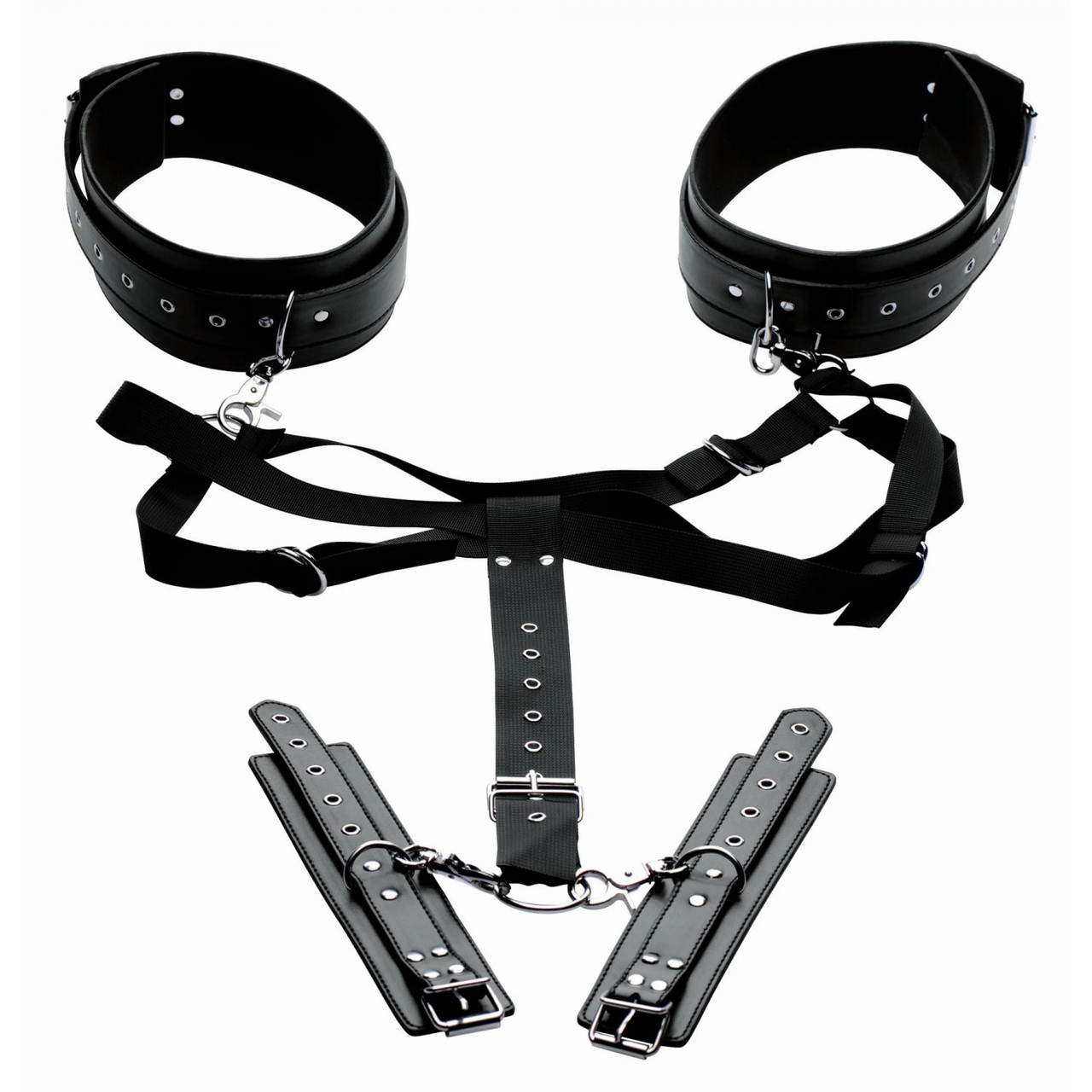 БДСМ система для бондажа Master Series Acquire Easy Access Thigh Harness With Wrist Cuffs