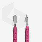 Пушер с силиконовой ручкой Staleks UNIQ 10 TYPE 3 (узкий закругленный + топорик), фото 3