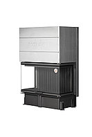 Каминная топка Экокамин ДЕЛЬТА 1000 VB (от 80 до 175 м2) три стекла принтинг черный шамот вертикальная ламель
