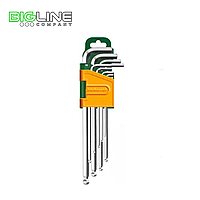 Набор шестигранных ключей шариковой головкой 1,5-10мм, 9шт Jadever