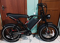 Электровелосипед 48v 1000w, (Max 1500w), редукторный, аккум. Li-ion 48v 28.8 A/H. Колеса 20*4 . Дальность 120 км