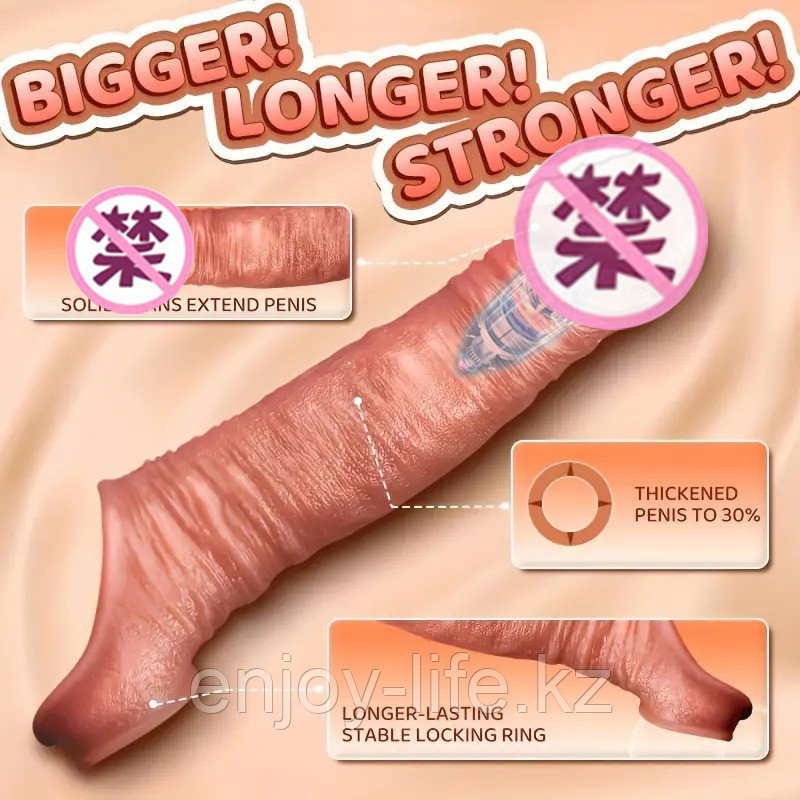 Реалистичная насадка на член (210 мм)., фото 1