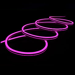 Гибкий неон розовый SMD2835, 120led/m, 220V AC, 8х16мм