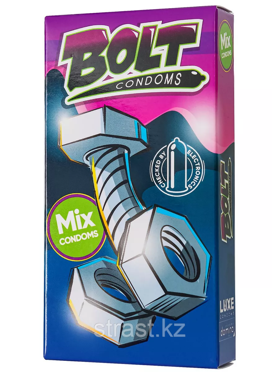 НАБОР ПРЕЗЕРВАТИВОВ BOLT CONDOMS 5-6 штук в ассортименте, арт.12016, фото 1