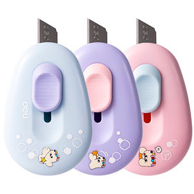 Нож-мини канцелярский DELI "Pupubaby", 57,5х38х15 мм, ассорти