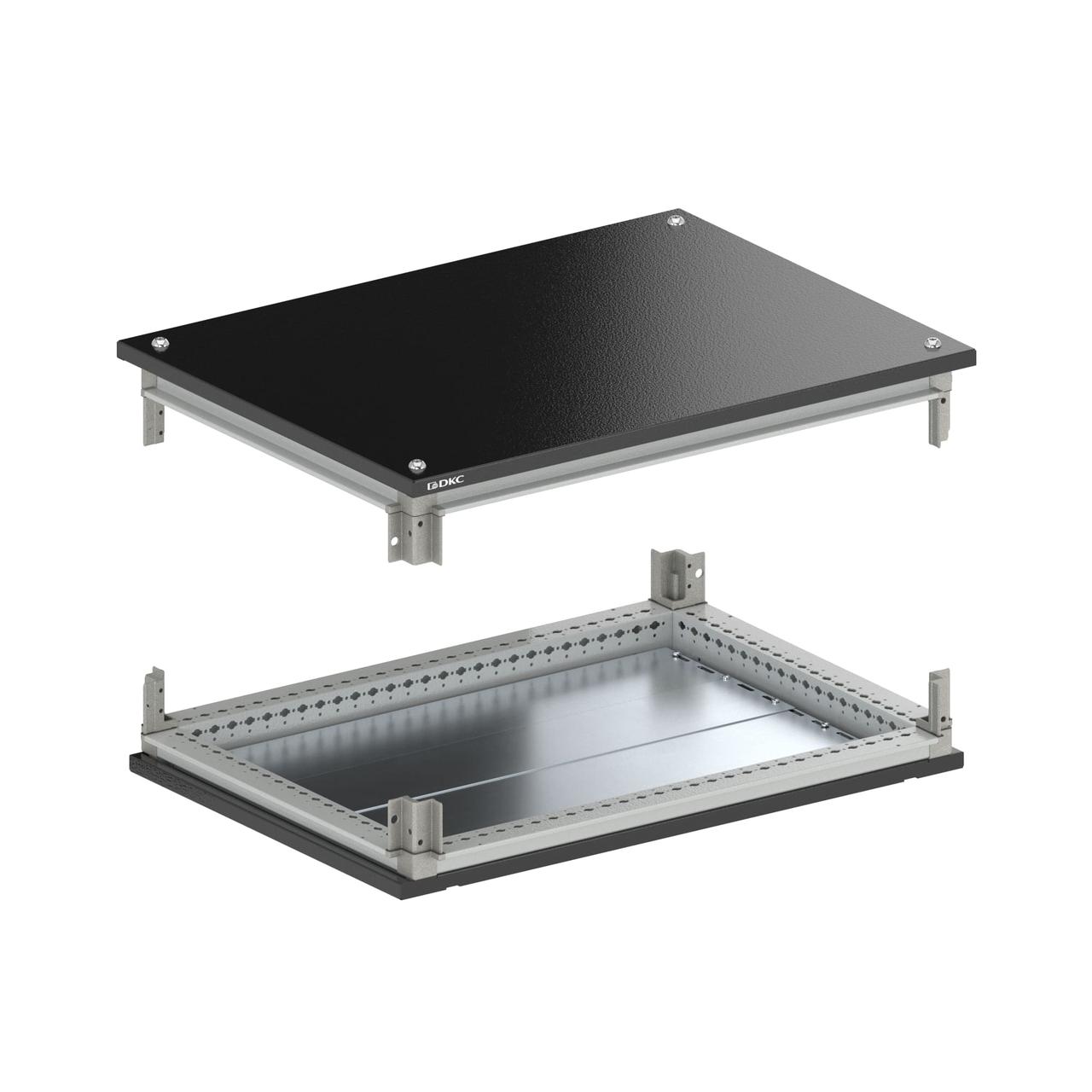 Крыша и основание RAL9005 с направляющими для корпусов CQE N, ШхГ 600х600 мм, комплект RAM block (R5NKTB66), фото 1