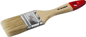 Кисть плоская ЗУБР "УНИВЕРСАЛ-МАСТЕР", натуральная щетина, деревянная ручка, 50мм (4-01003-050)