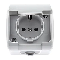 Розетка Intro Atlantic IP54 накладная с крышкой 5-201-03