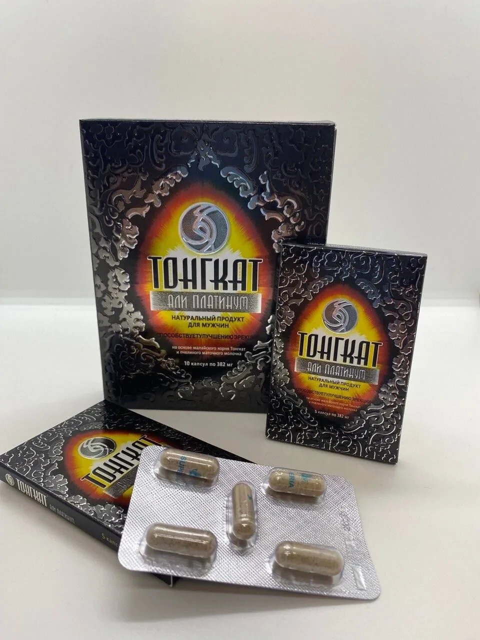 Тонгкат Али Платинум Черный №10 мужской возбудитель 10 капсул, фото 1