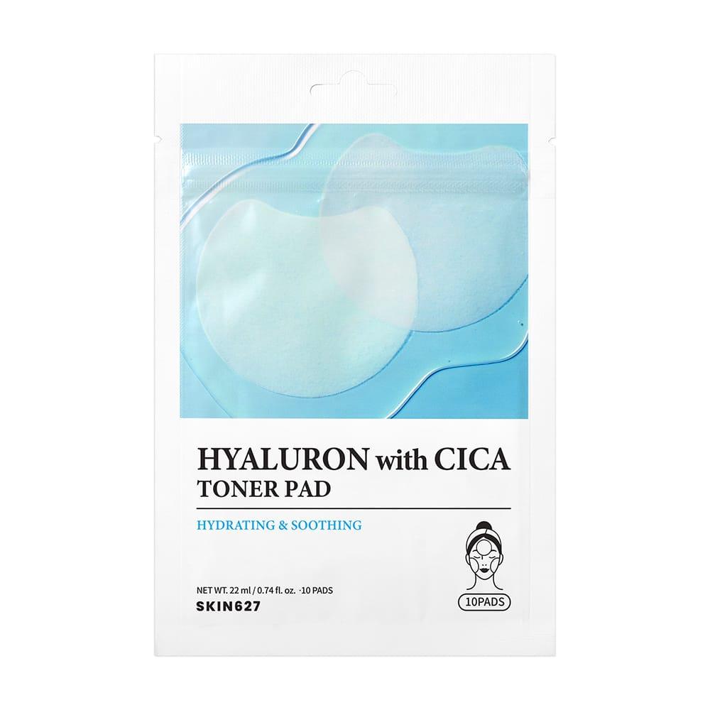 Тонер-пэды SKIN627 HYALURON WITH CICA TONER PAD Гиалурон и Центелла 10шт