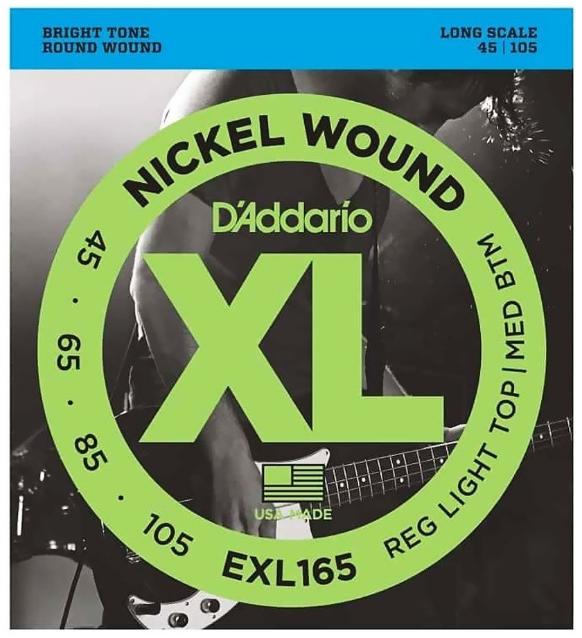 Струны для 4-струнной бас-гитары D'addario EXL165, фото 1