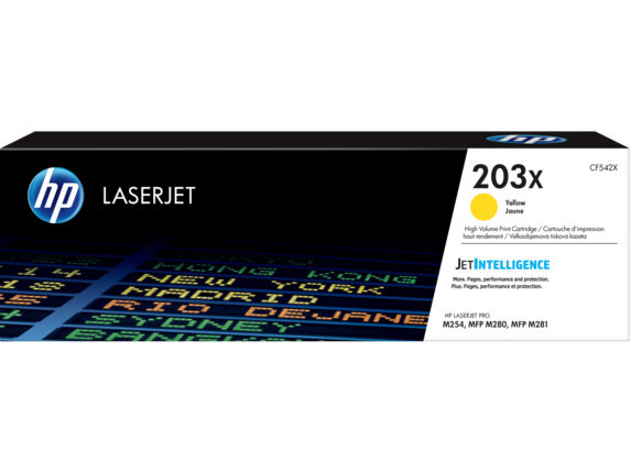 Картридж увеличенной емкости HP 203X LaserJet 203X желтый CF542X, фото 1