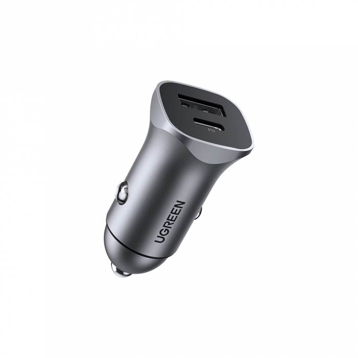 Автомобильное ЗУ Ugreen CD130 USB-C PD+USB-A QC 24W Fast Car Charger 30780, фото 1