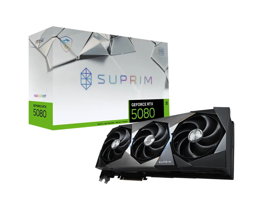 Видеокарта MSI GeForce RTX 5080 16G SUPRIM SOC  16Gb GDDR7 G5080-16SPS, фото 1
