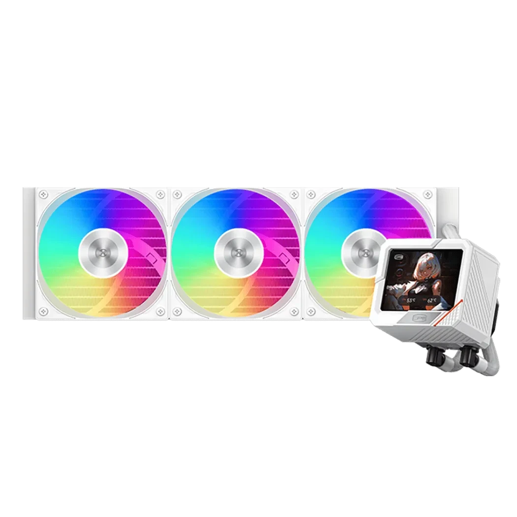 Водяное охлаждение для CPU PCCooler GT360 ARGB Display WH, фото 1