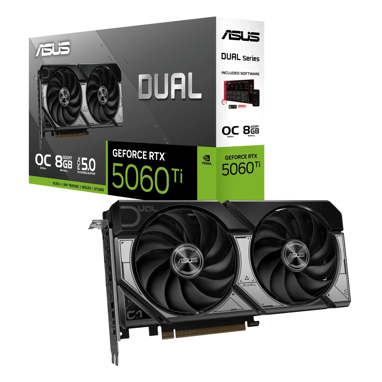 Видеокарта ASUS GeForce DUAL-RTX5060TI-O8G 8GB GDDR7, фото 1