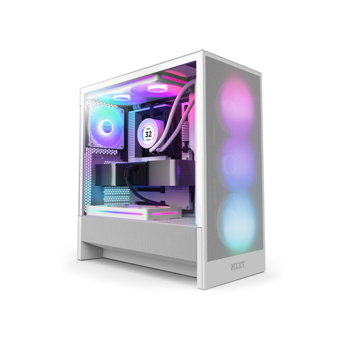 Компьютерный корпус NZXT H5 Flow RGB CC-H52FW-R1 White без Б/П, фото 1