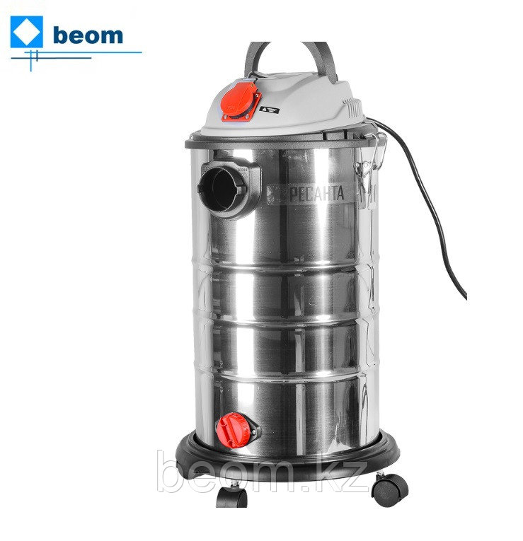 Пылесос строительный ПС-1500/30 Ресанта (1500 Вт | 40 л/сек | Объем бака, 30 л | шланг, 3 м | шнур 5 м | выдув | Розетка), фото 1