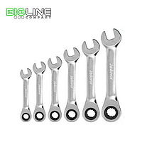 Набор коротких гаечных ключей с храповым механизмом 6шт Jadever