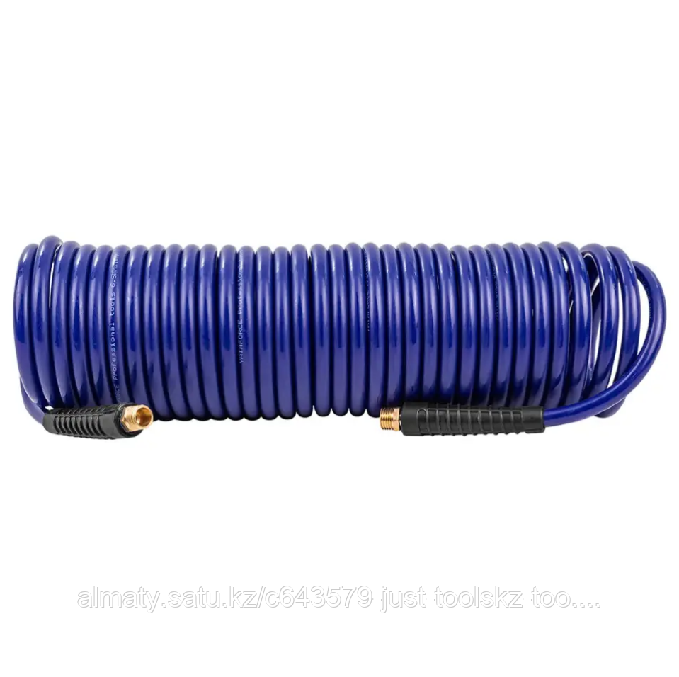 YATAFORCE Шланг витой полиуретановый 6.5мм х 10мм х 10м с резьбовыми наконечниками 1/4" 64627 YF-AHC-48B, фото 1