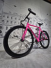 Розовый Велосипед "TSUNAMI" SNM100. FIX + Singlespeed 2 в 1. Фикс. Сингл. ТСУНАМИ. Цунами. Pink-Black. Рама M., фото 6